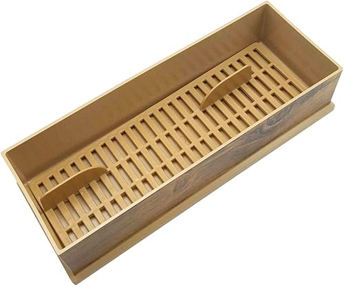 Miniatura 4 de Soporte de plástico para utensilios con divisor y tapa, palillos, cucharas, contenedor de almacenamiento de vajilla para el hogar, 10.43 pulgadas