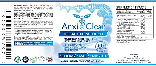 Miniatura 9 de AnxiClear La salud del consumidor aumenta el estado de ánimo, calma la mente, eleva los niveles de serotonina - 5-HTP, L-tianina - 2 días + 2 noches