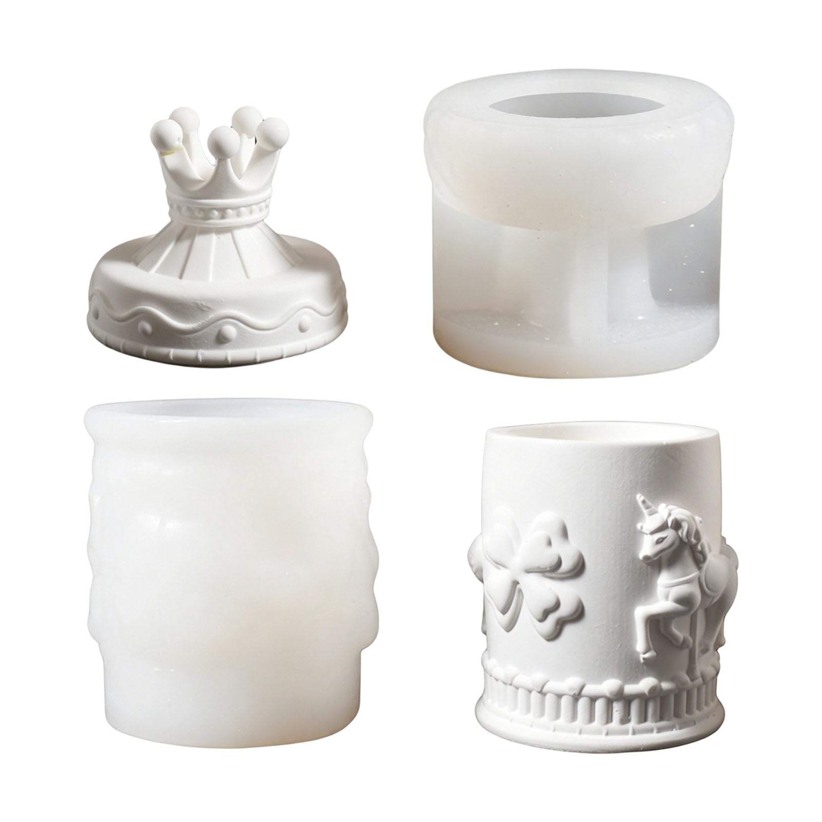 Oxxggkao Carousel Horse Silicone Molds Resin Jar with Lid for Making Cup Decorative Storage Jar and Resin Casting Epoxy Rosin Jewelry Cast