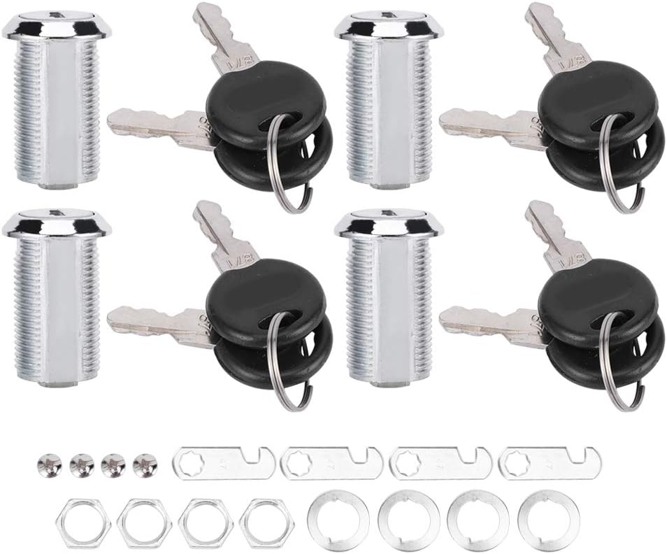 Cam Lock, Secure and Private Zinc Alloy Cabinet Lock with 2 Keys, for File Cabinet Mailbox Sliding Door (103-30 Hook)