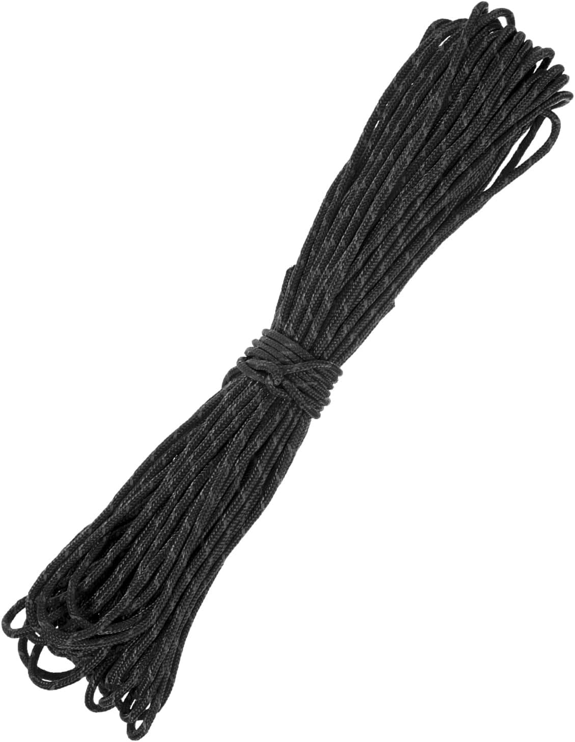 2 mm 66FT Reflective Guyline Camping Paracord [1PCS] - Guy Lines Ultralight Thin Cord Rope 3 Strands Paracord Use for Camping Tents & Tarps & Hiking - [Black]