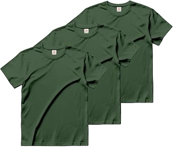 Stars and Stripes Men's 3-Pack Plain Crew Neck Style T-Shirt Regular Fit Short Sleeves Casual Tee
