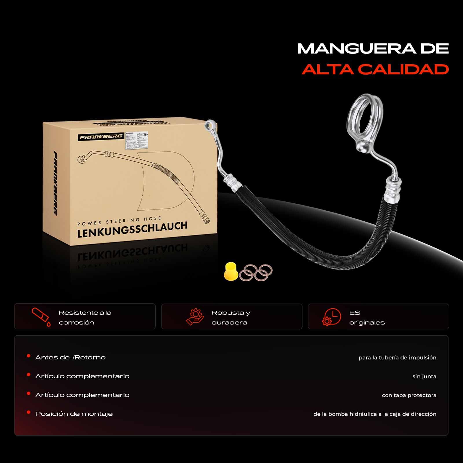Frankberg Manguera de dirección asistida Compatible con A4 Avant 8E5 1.9L 2001-2004 A4 8E2 1.9L 2000-2004 Replace# 58493, 8E1422893AL