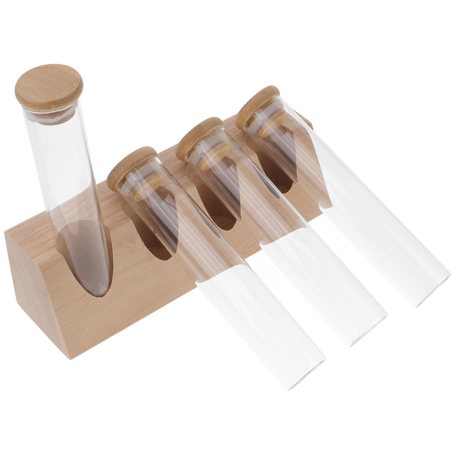Cabilock Barattolo in Vetro per Chicchi Caffè 70ml con Supporto in Legno