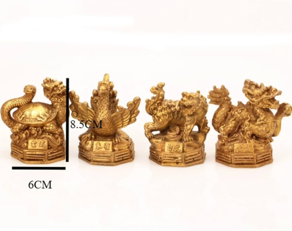 Amazon.co.jp: 真鍮製の四神獣、四方、緑龍、朱雀、玄武、白虎、真鍮製