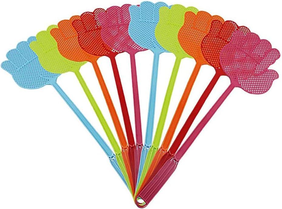 ValueHall 10 Pack Fly Swatter Multi-Colors Plastic Handle V7023
