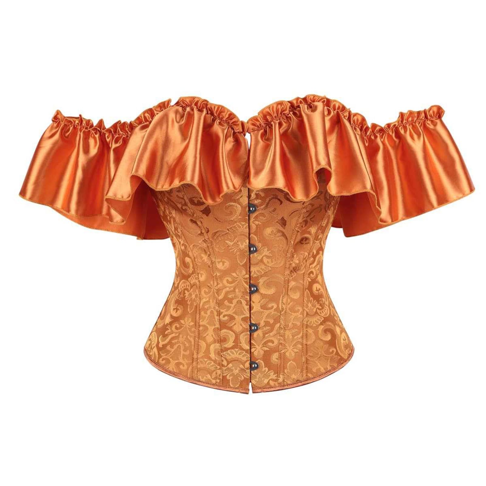 Corsés sexy chic de hombros descubiertos para disfraces de Halloween y fiestas góticas 4