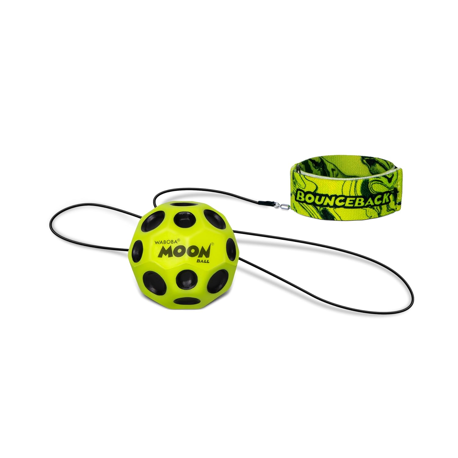 Waboba Bounceback Returning Yellow Moon Ball Hyper Bouncy Balls Extreme Bounce and Fun Super High Bouncing Ball for