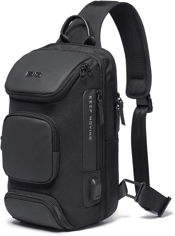 Mini Mochila Masculina Bolsa Transversal de Ombro Impermeável Pequena Pochete Premium com Detalhes em Couro Compacta com Diversos Bolsos e Compartimentos Shoulder Bag Bange em oferta na Shopee