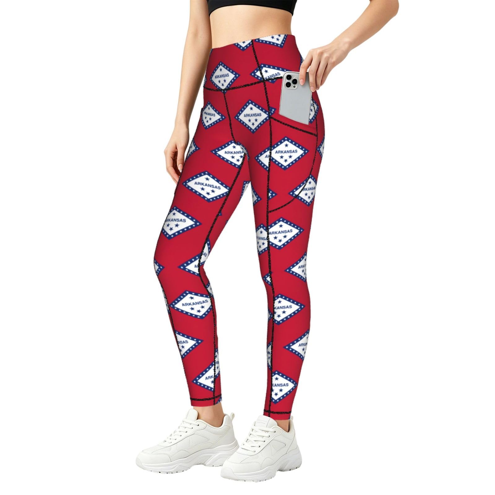 Leggings de moda con estampado de la bandera de Arkansas conjuntos de entrenamiento mujer 8