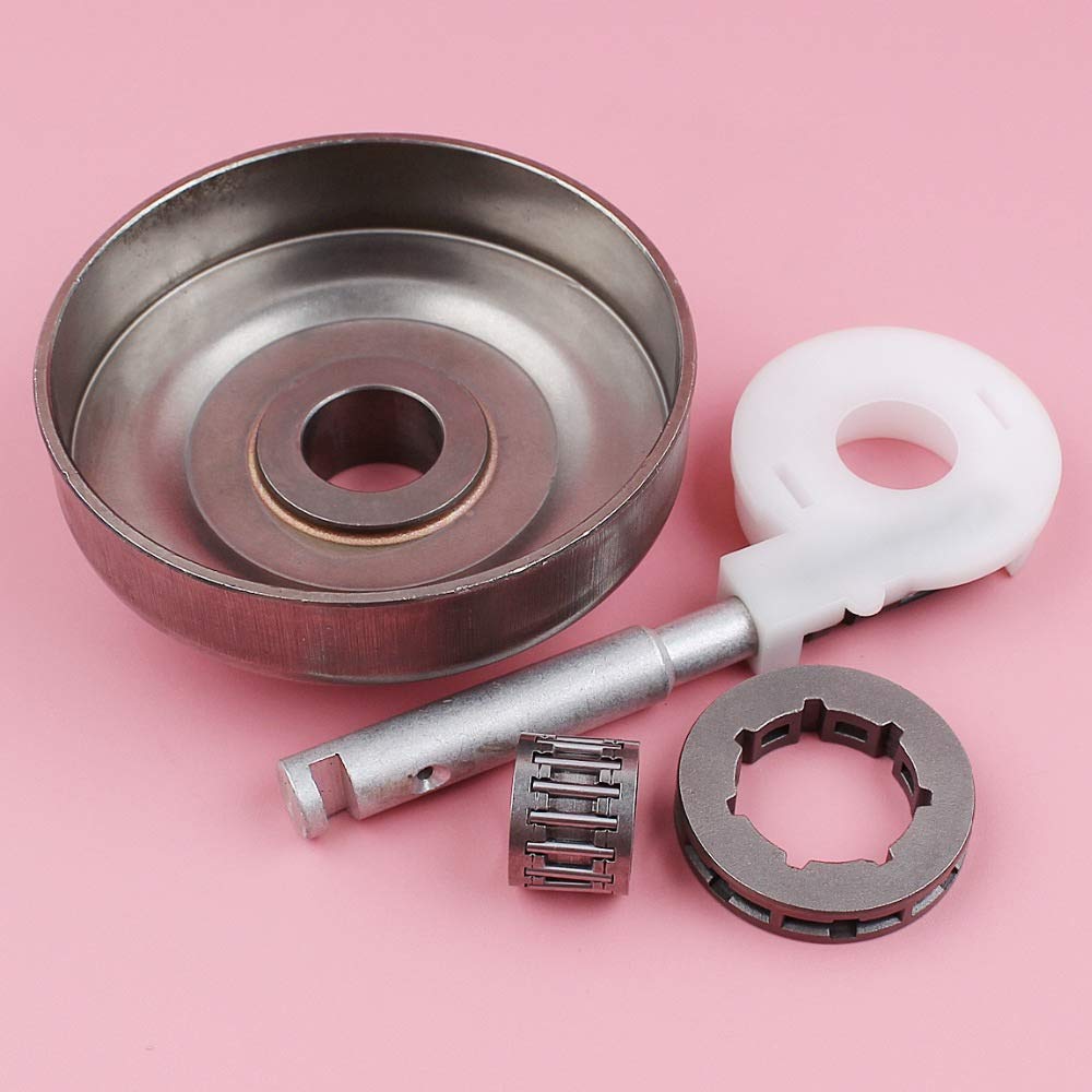 HAOHAO Cilindro del Embrague Piñón Lamer Bomba de Aceite del cojinete de Aguja Compatible with Husqvarna 55 51 Motosierra de Piezas de Repuesto .325 7 Dientes Interiores del Agujero 19mm
