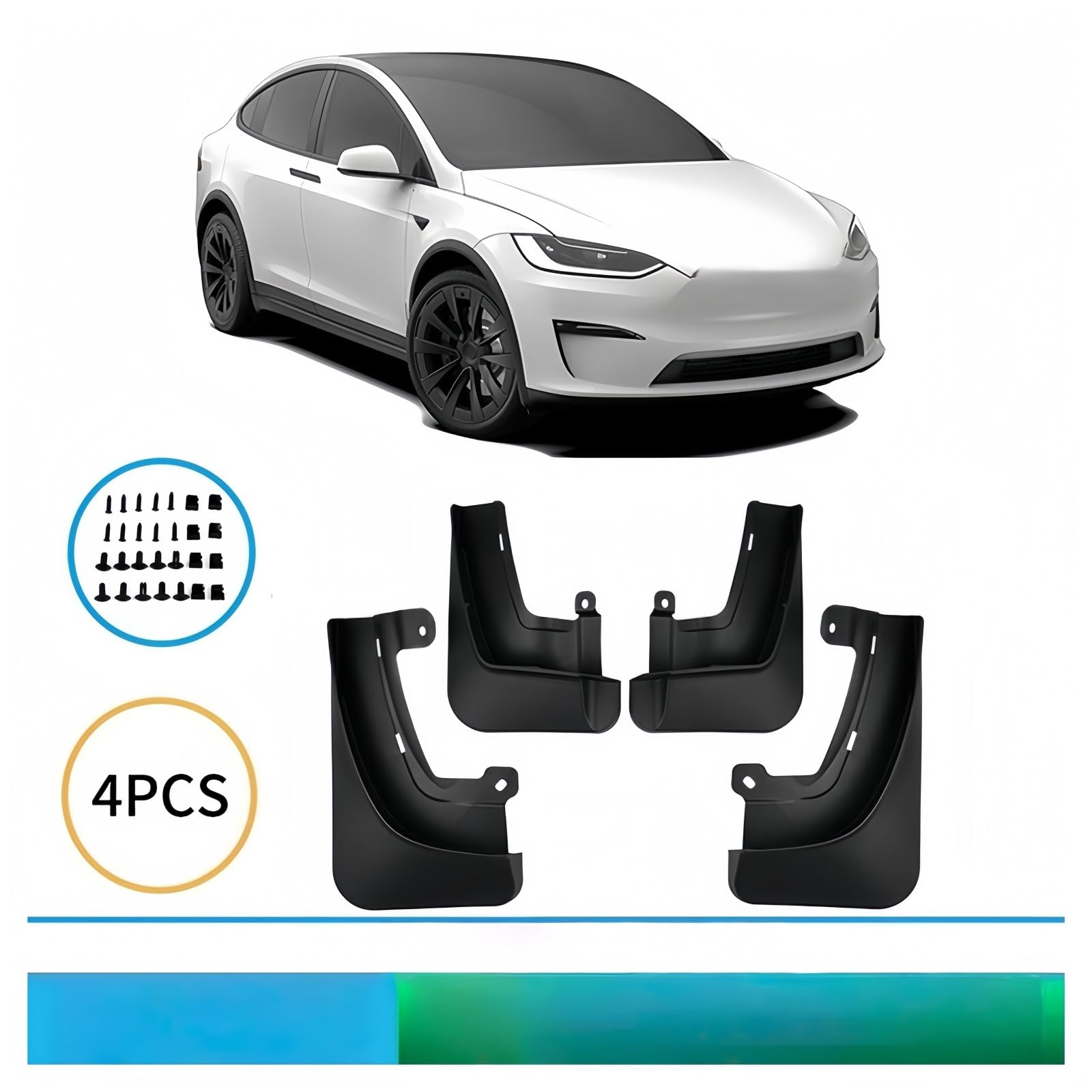 Garde-boue Pneu de voiture pour Tesla modèle X 2023, pour garde-boue, roue pour avant et arrière enroulée