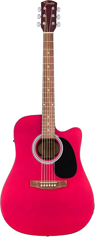 Guitarra eléctrica acústica Fender FA Series Dreadnought - Rojo carmesí