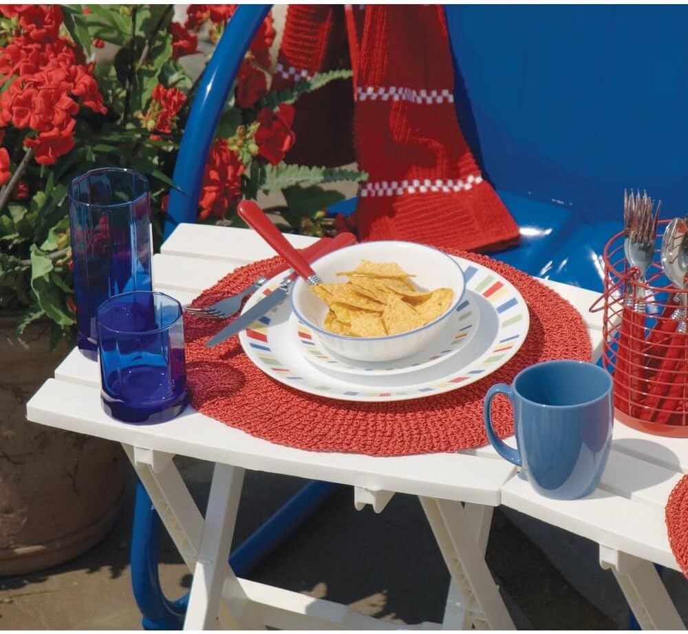 Adams Manufacturing, White Quik Fold Patio Side Table, Resin, One Size