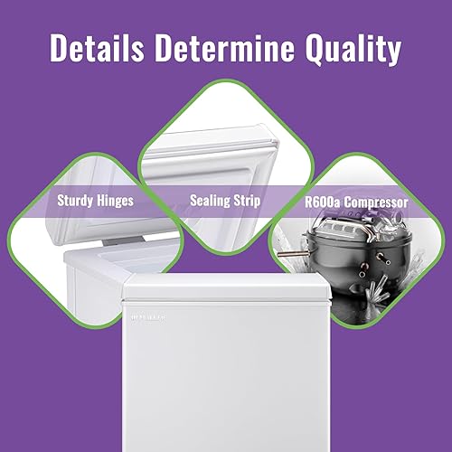 Miniatura 4 de Congelador de pecho profundo de 4.0 pies cúbicos con pantalla de visualización electrónica, termostato electrónico preciso a cada grado cesta de