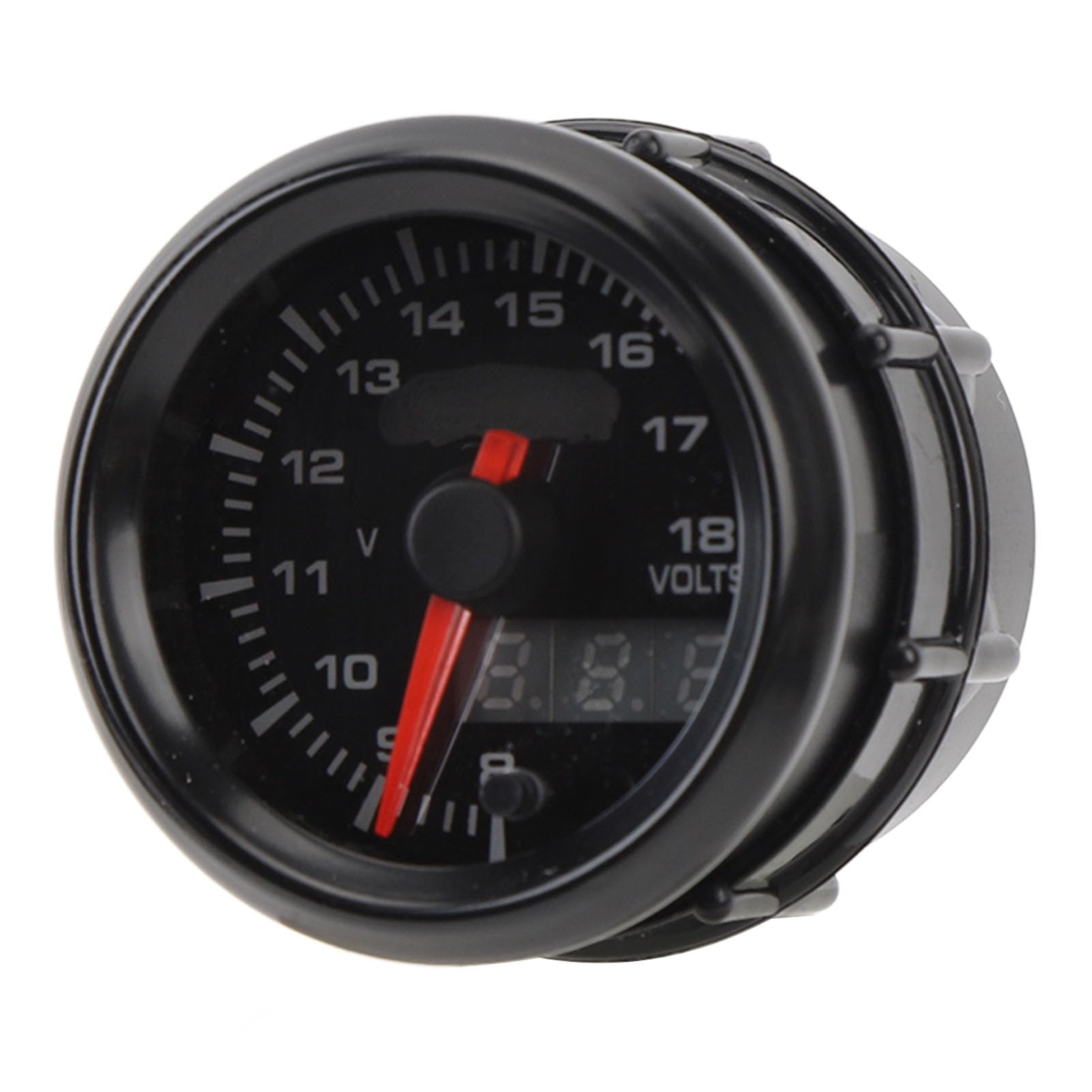 Woltomierz Samochodowy 52 Mm, Woltomierz Cyfrowy Samochodowy, Miernik Napięcia LED 52 Mm, materiał ABS, DC 8-18 V z łatwą instalacją, Dopasowanie do Wszystkich Samochodów DC 12 V