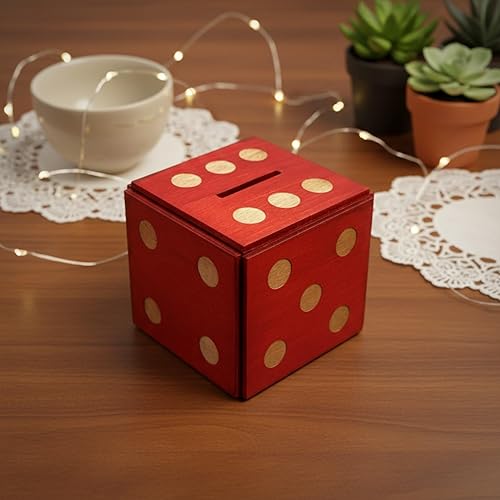 Miniatura 4 de Winshare Puzzles and Games Caja de rompecabezas Enigma Dice Cube  Soporte para dinero y regalo en un candado de madera para trucos mágicos con