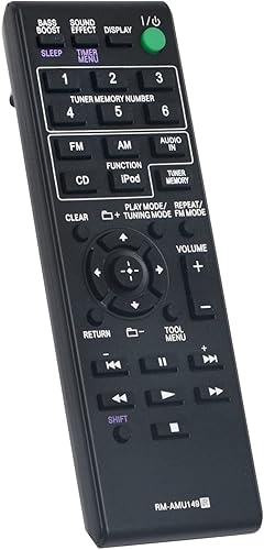 Miniatura 2 de Allimity RM-AMU149 RMAMU149 - Mando a distancia de repuesto compatible con el sistema de audio personal Sony CMT-V10iPN CMTV10iPN