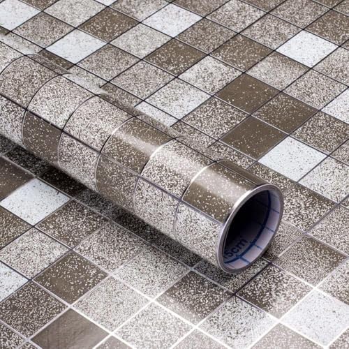 Image of VKR Peel and Stick Marble Wallpaper Roll | Waterproof Self Adhesive Vinyl Sheet for Kitchen Counter, Cupboards, Tabletop, Shelves & Home Furniture Decor (Brown, Pack of 1)