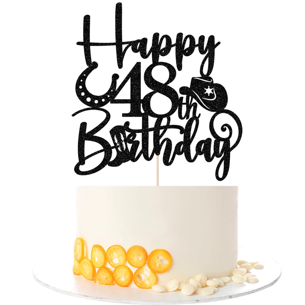 Kaoenla Cowboy Cake Topper-cowboy theme Happy 17th Birthday Decor,17th Birthday/Anniversary Party Decorations (48th) — image 1