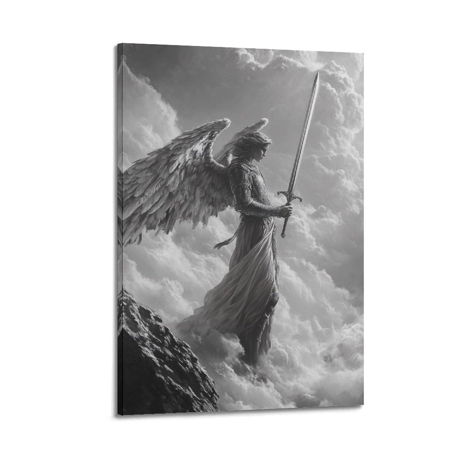 XKUGA Zen Gothic Christ Poster Archangel MichaeI Modern Decorative Canvas Prints - Ideal Wall Art for Family, Man Cave, Game Room, Boys & Girls Bedroom 24x36inch(60x90cm)