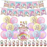 ❤ Seguro y confiable: una buena opción para artículos para fiestas. Todos los globos están hechos de látex de alta calidad, mientras que las decoraciones para pasteles están hechas de papel ecológico. Durable y reciclable, no es fácil de romper.