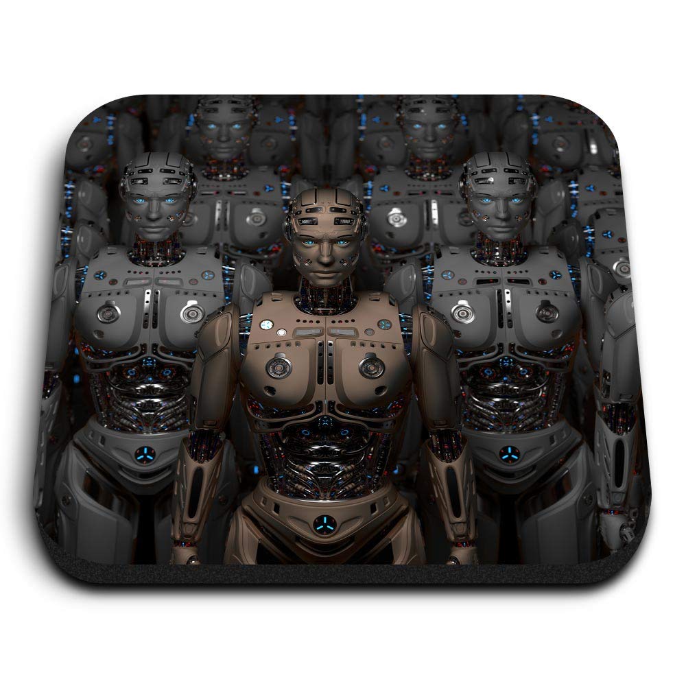 Destination Vinyl Ltd Multicolor 1 X Square Mdf Fridge Magnet - Robot Artificial Intelligence 3621