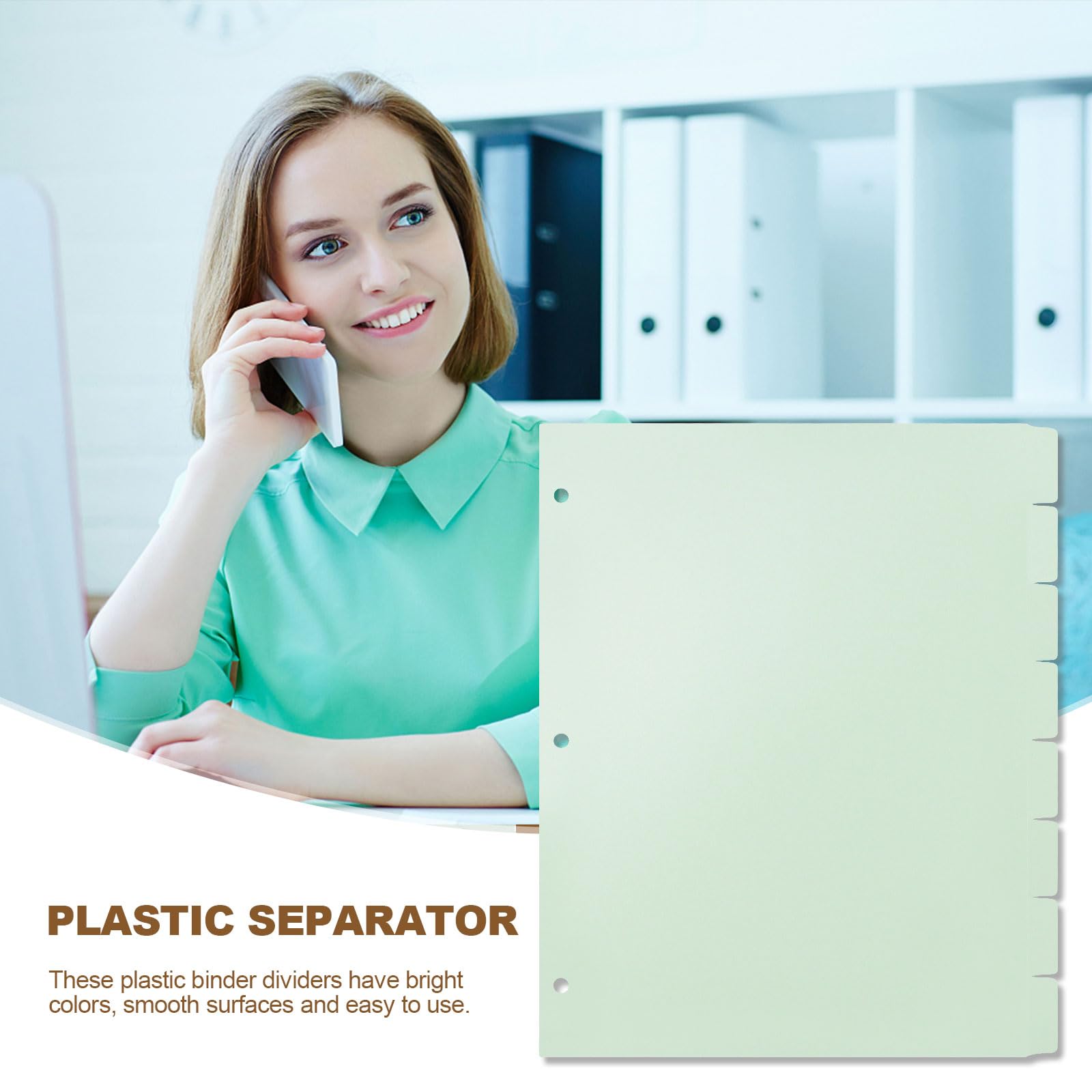 Snapklik.com : Koqye Green 8-Tab Durable Plastic Dividers For 3 Ring ...