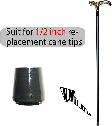 Miniatura 6 de Bastón de caminar para hombres, mujeres y personas mayores, 36.5 pulgadas, resistente a más de 500 libras, mango ergonómico de lobo, diseño