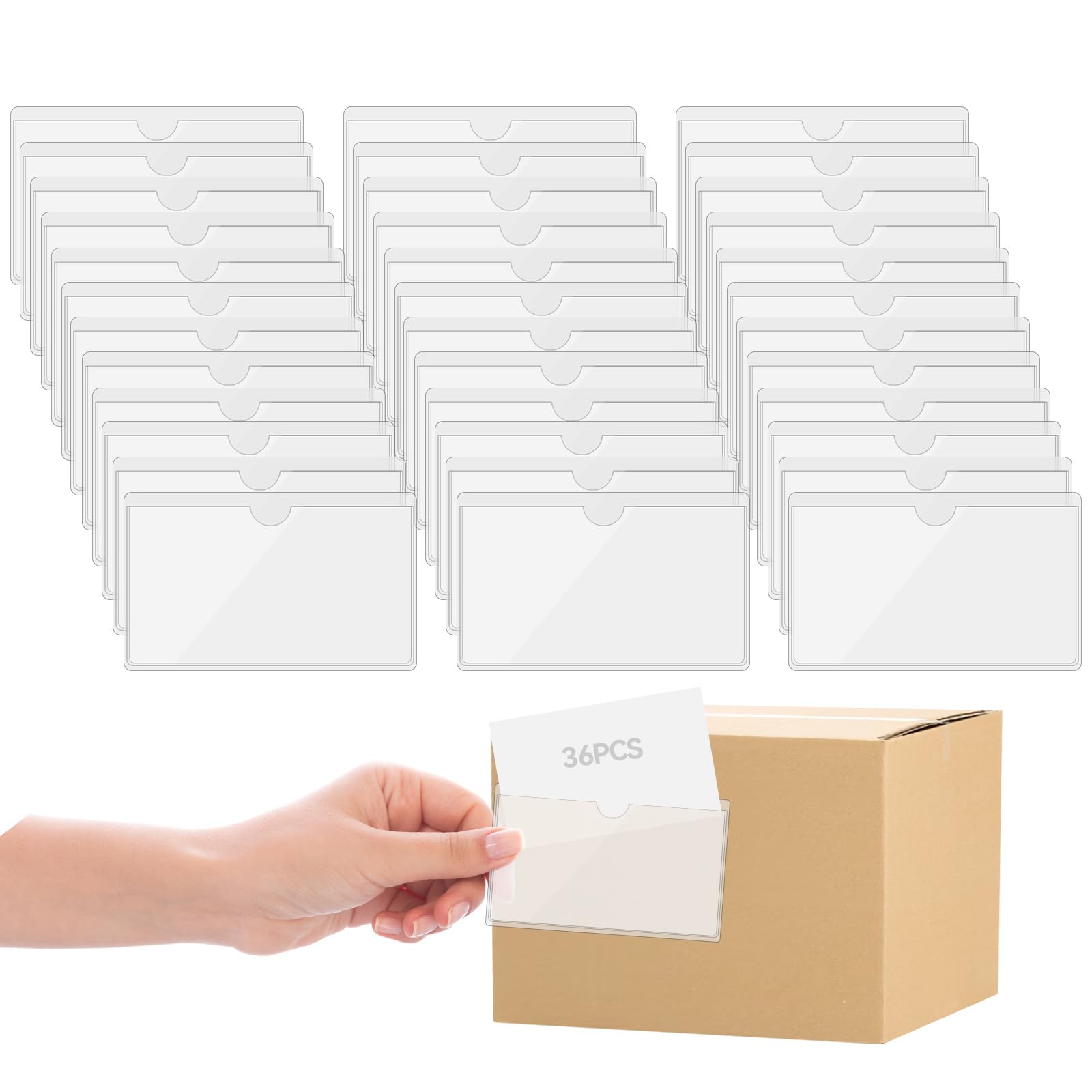 Lot De 65 Pochettes Autocollantes En Plastique Transparent Pour Cartes D' Index, 8,9 X 8 Lot De 65 Pochettes Autocollantes En Plastique Transparent Pour Cartes D' Index, 8,9 X 8