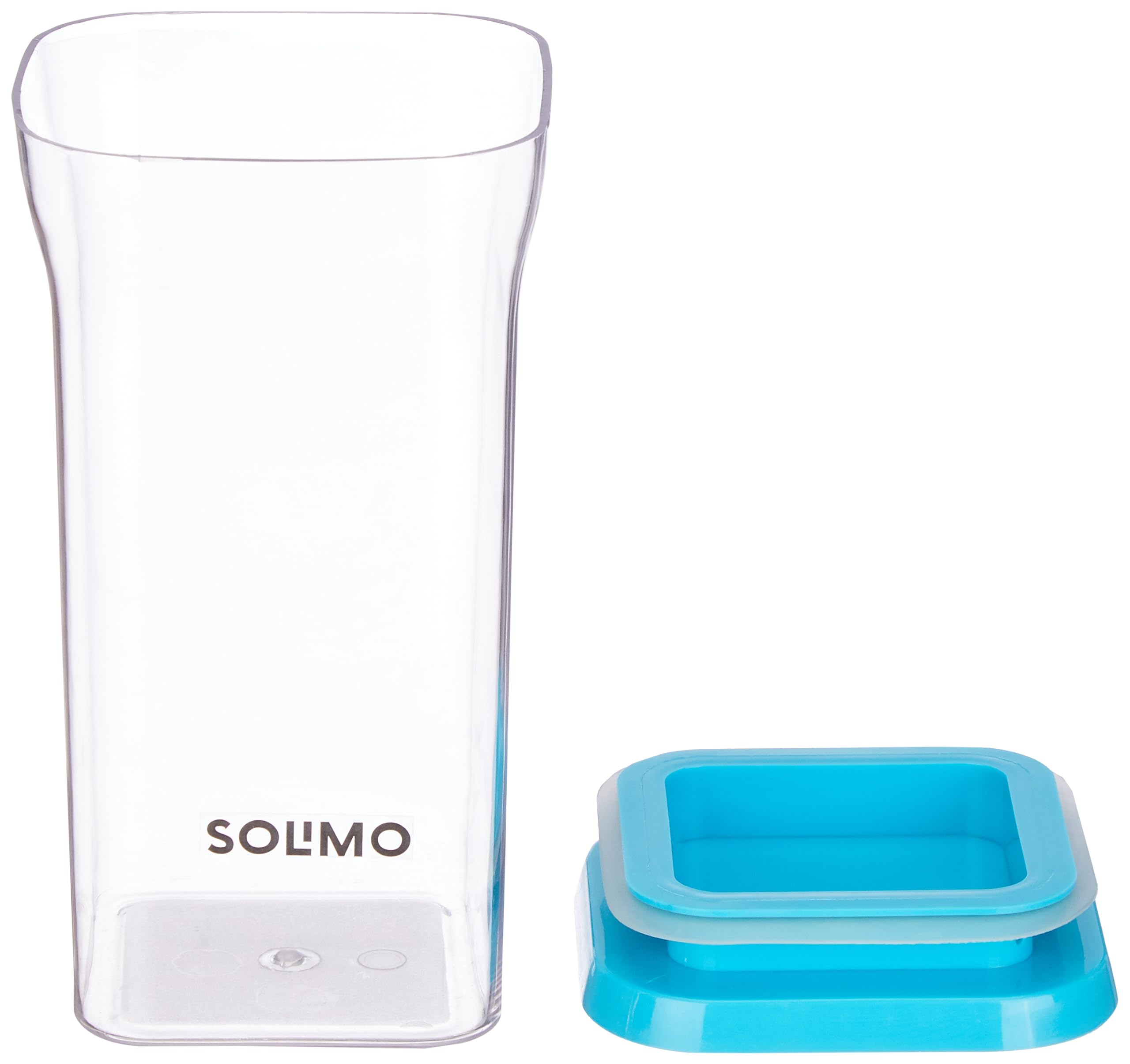 Amazon Brand - Solimo Plastic Storage Jar and Container Set I Air Tight & BPA Free Containers for Kitchen Storage Set I Grocery Kitchen Container Set I Multipurpose Jar, 1100 Ml Each, Set 4, Blue 1