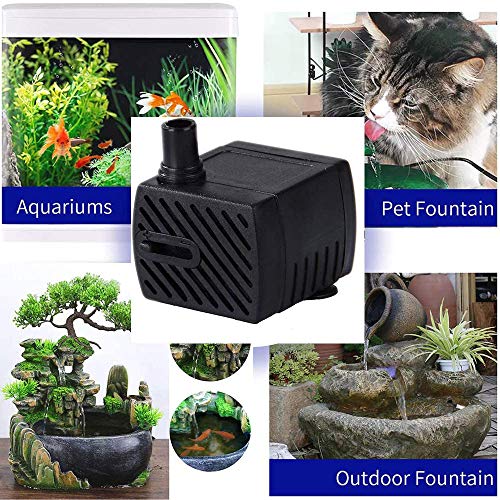 Mini-Tauchwasserpumpe Ultra Quiet mit 6Ft Stromkabel für Aquarien, Fischbecken, Wave Maker Pumpe, Teich, Brunnen, Hydroponics
