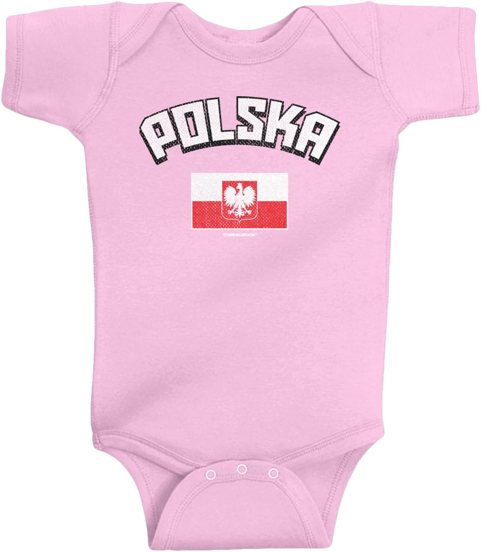 Threadrock Unisex Baby Polska Polish Flag Bodysuit