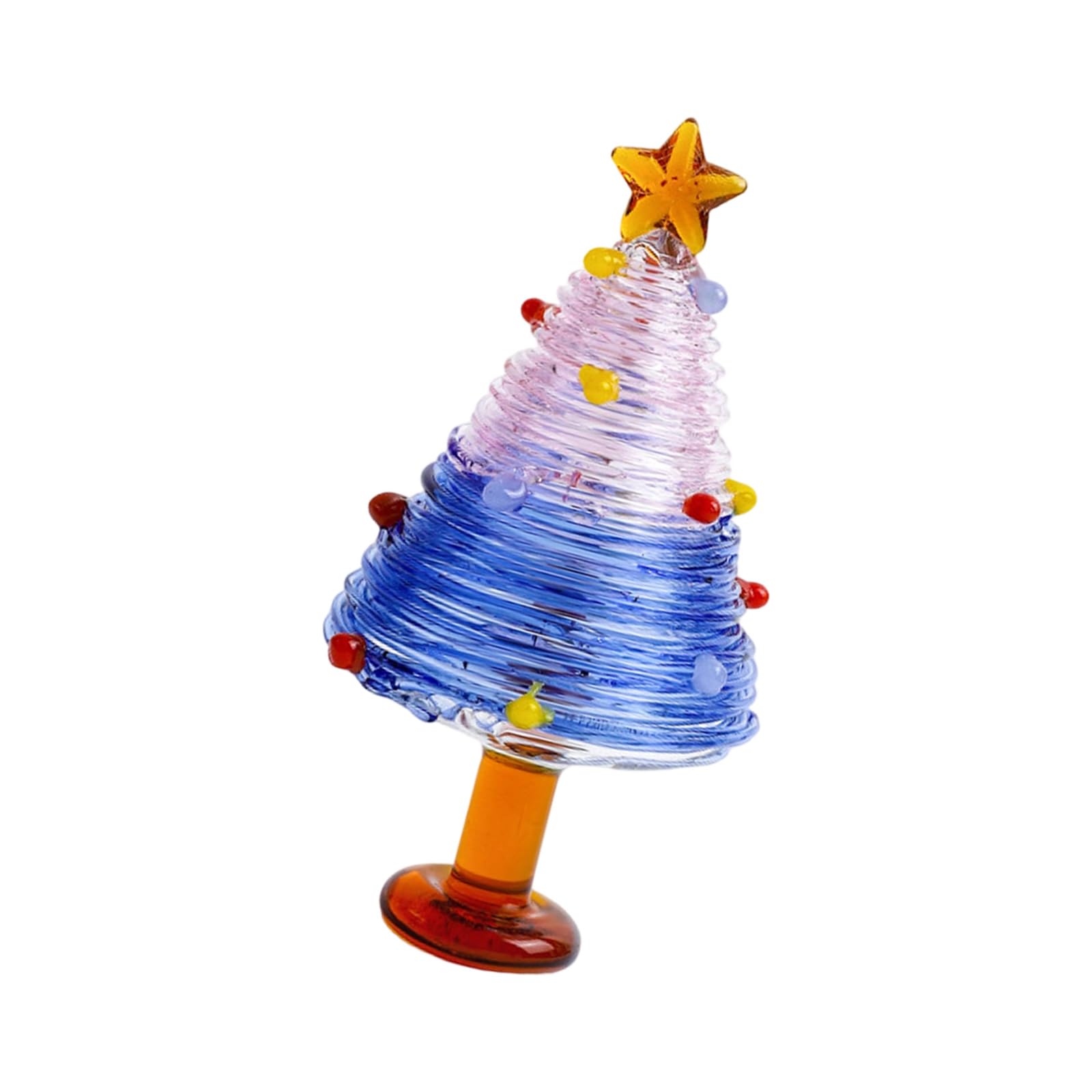 Xagmodshn B Festives Shimmering Glass Pine Trees Ornament Adds Cheer To Living Space Workstations And Travel Decoration Glass Christmas Trees Ornament