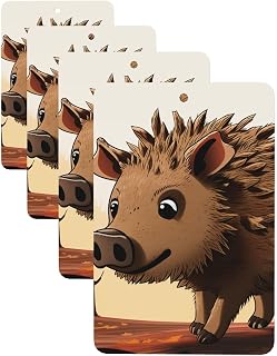 4 Pcs Car Air Fresheners Hanging Scented Cards for Car Fresheners Wild boar animation Auto Aromatherapy Tablets Funny Hanging Air Freshener for Car Rearview Mirror Pendant