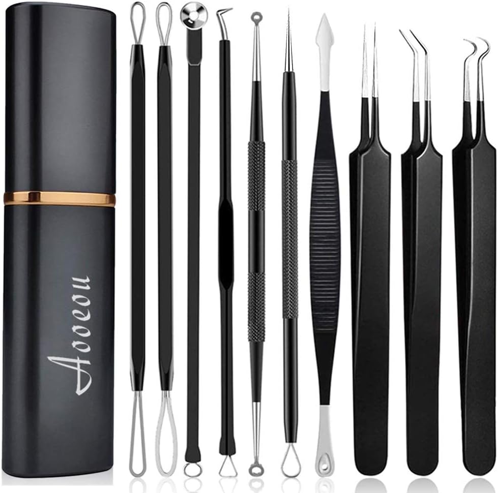 Pimple Popper Tool Kit, Aooeou 10 Pcs Professional