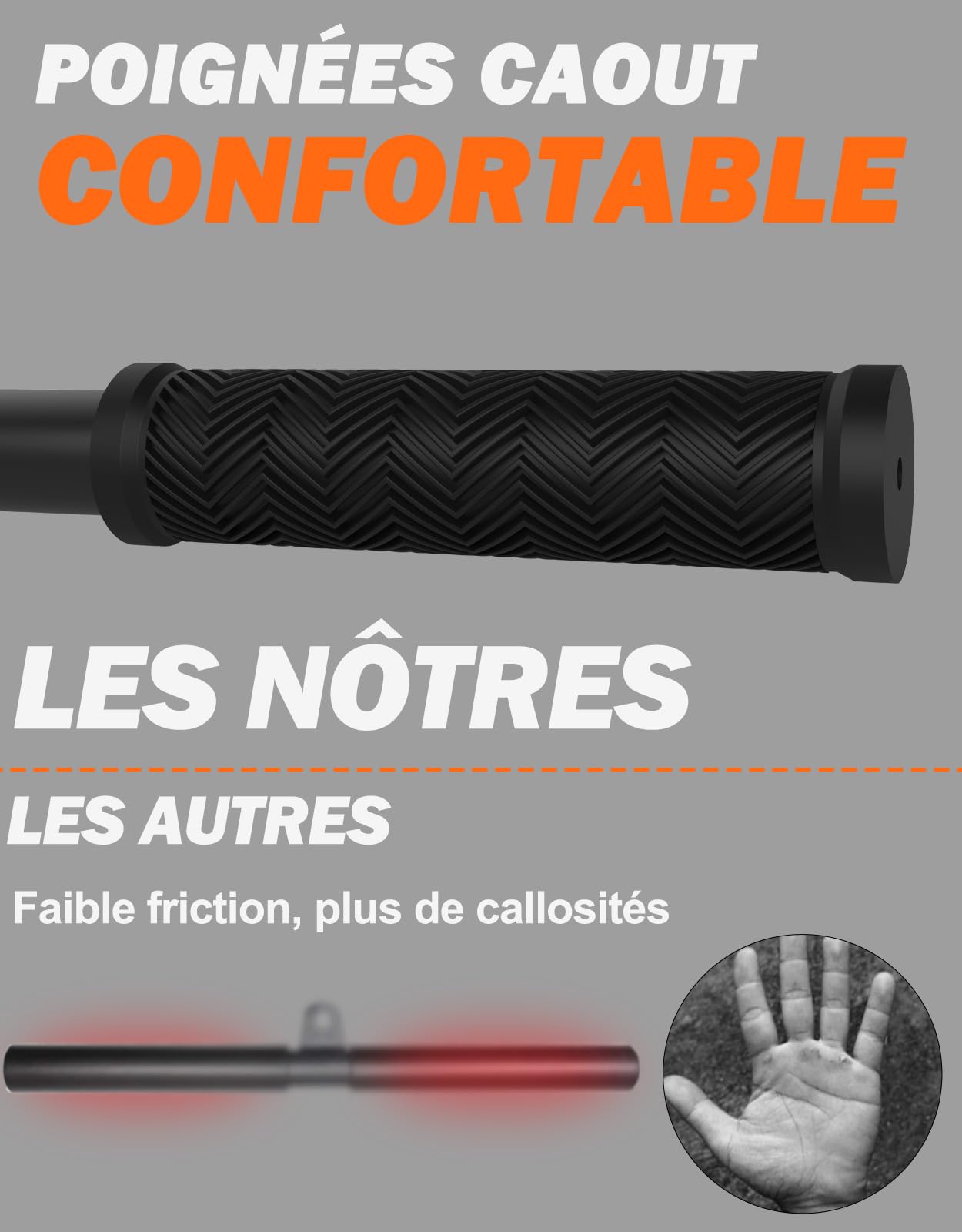Fitarc Barre Droite Accessoire Câble, Barre Triceps Antidérapante pour Accessoire Tirage Triceps, Barre Tirage Latéral pour Équipement de Salle à Domicile, Accessoires Tirage Latéral