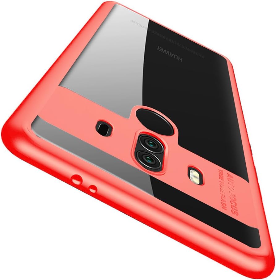 Huawei Mate 10 Pro Case, Vinve Slim Anti-Scratch Shockproof Cover Clear Hard Back Panel + TPU Bumper Protective Case for Huawei Mate 10 Pro(Red)