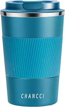 Travel Coffee Mug Spill Proof Leakproof 12 oz Insulated Coffee Mug with Screw Lid, Stainless Steel Vacuum Tumbler Reusable Thermal Coffee Cup to go for Hot and Cold Drinks -380ml,Blue