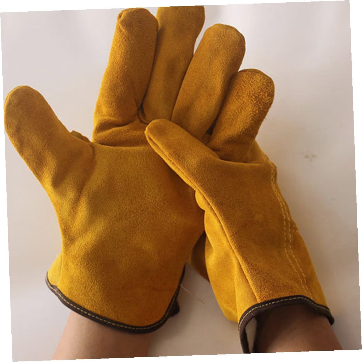 SHOWERORO Wear Resistant Welding Gloves Thickened Cowhide Multipurpose Heat Resistant Gloves with Reinforced Palm and Fingers for Industrial and Outdoor Use