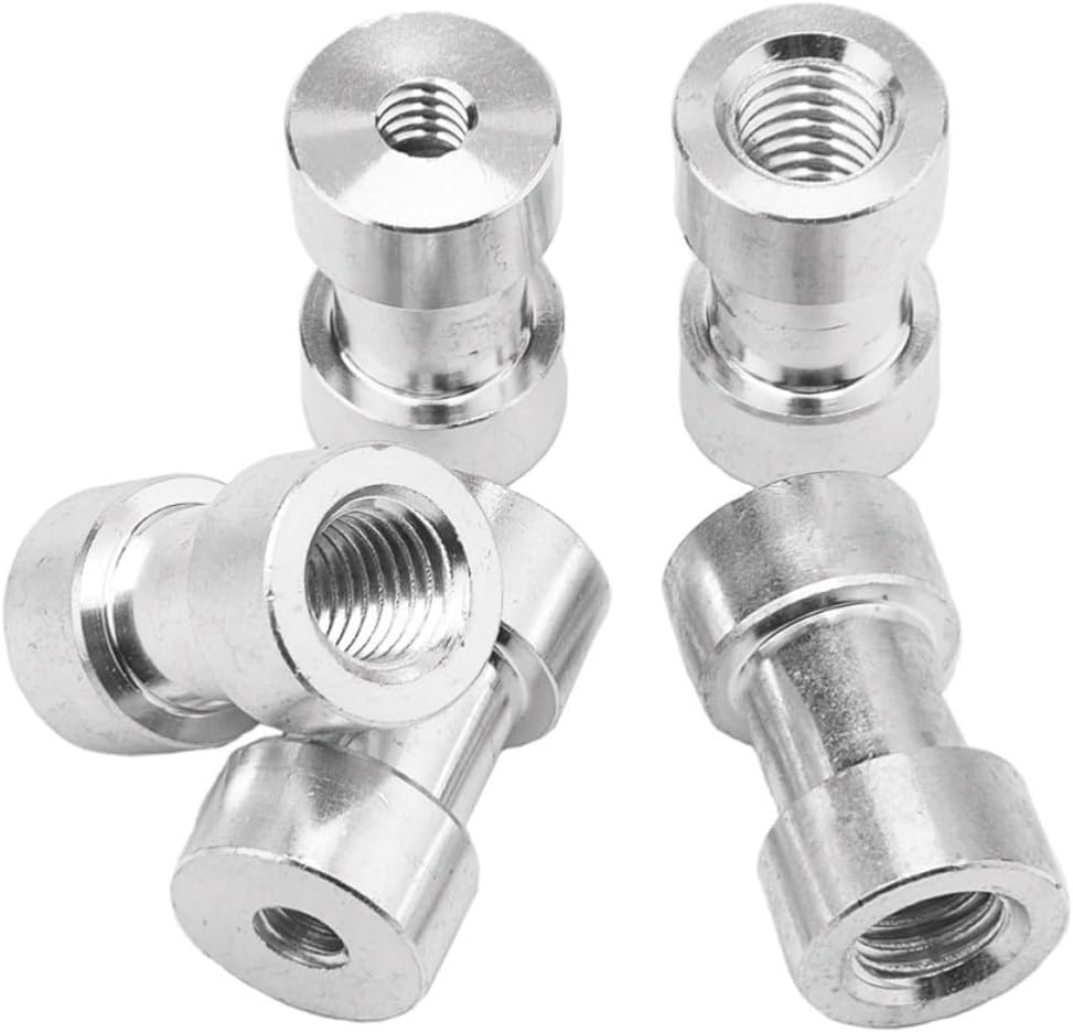 INOOMP Metal 1/4 to 3/8 Screw Adapter Converter Nuts for Camera Tripod | Silver Five Piece Set, Precision Made, Light and Strong, Easy Connection