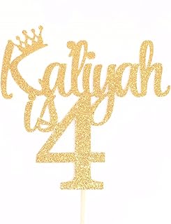 Atelier Elegance Any Name, Four Cake Topper, 4 Cake Topper, 4th Birthday Cake Topper, Crown, Tiara