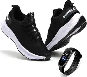 Tenis Masculino Academia Corrida Treino Esportivo Caminhada Confortavel e Leve + Relógio Digital