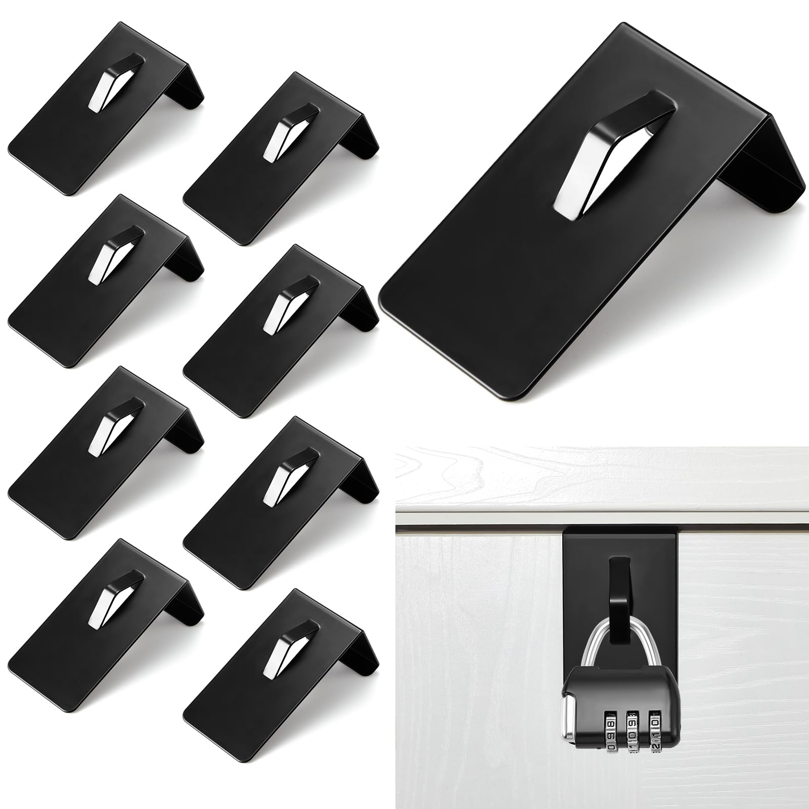 8 Pcs Lockbox Door Mount Bracket Heavy Duty Lockbox Over The Door Hooks for Security Lock Box Keys Emergency Access