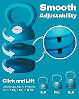 Vista 9 de Juego de pesas melocotón de 1 libra y pesa rusa azul de 5 a 12 libras Gimnasio en casa