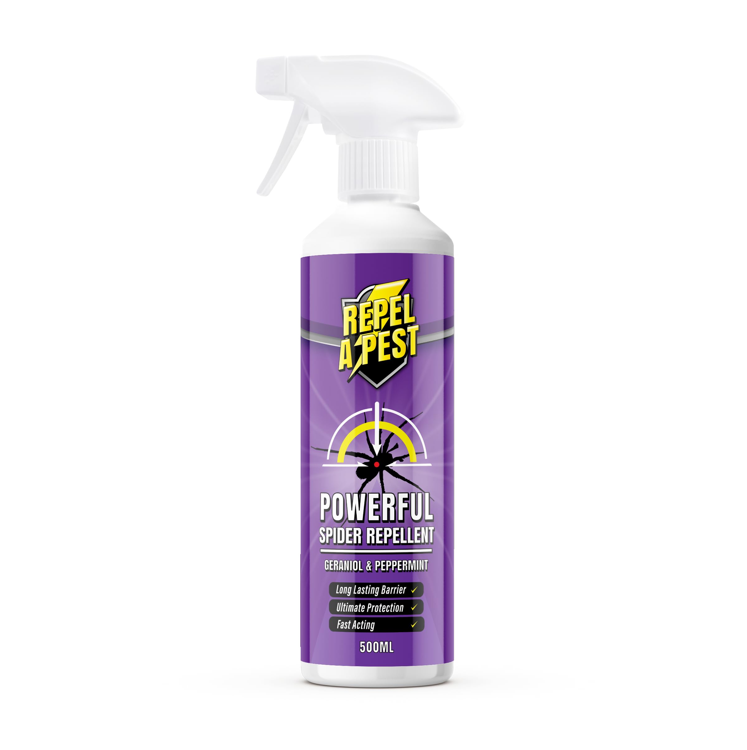 Repel-A-Pest - Spider Repellent Deterrent Spray | Natural Eco-Friendly Pest Control for Indoors and Outdoors - Contains Peppermint & Geraniol - 500ml