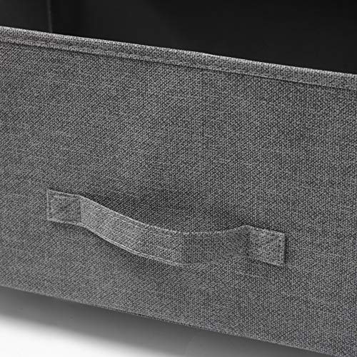 5 Drawer Dresser Organizer Fabric Storage Chest for Bedroom, Hallway, Entryway, Closets, Nurseries. Furniture Storage Tower Sturdy Steel Frame, Wood Top, Easy Pull Handle Textured Print Drawers