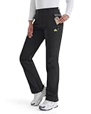 Snow Ski Pants Womens Waterproof Fleece Lined Pants Winter Insulated Softshell for Hiking Snowboard Outdoor