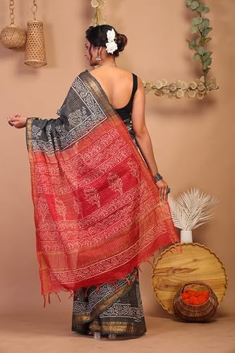 Anuttara black bhagalpuri silk saree – image 2
