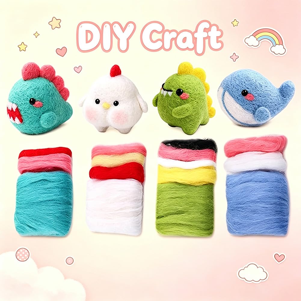 Filzen starterset nadelfilz set filz tiere diy filzset anfänger bastelsets